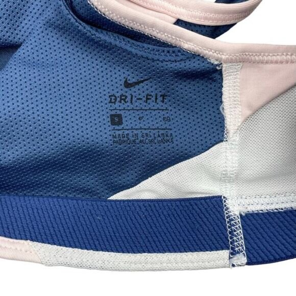 NIKE Dri-Fit Women's Windrunner Sports Training Bra Sz Small Pink Blue - Picture 5 of 5